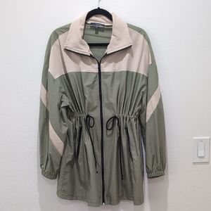 Blue Blush Green and Cream Women's Jacket (S)